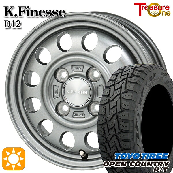 【取付対象】軽トラ 145/80R12 80/78N LT トーヨー オープンカントリー R/T トレジャーワン ケイフィネス D12 ガンメタブラック 12インチ 3.5J 4H100 サマータイヤホイールセット |格安タイヤホイールジャストパーツ