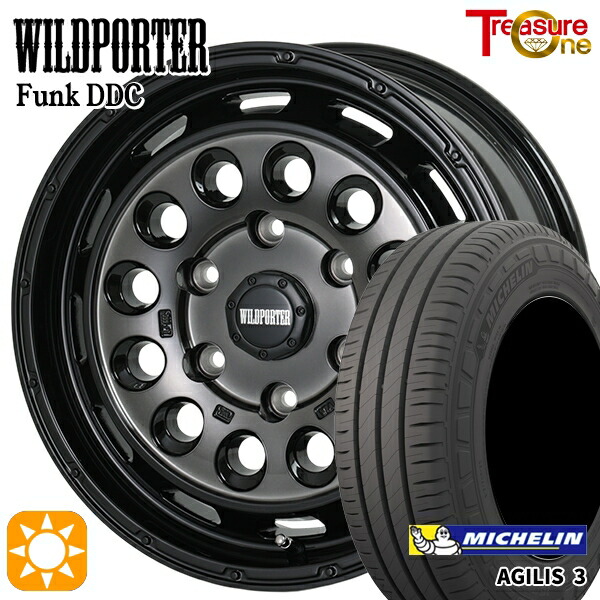 【取付対象】200系ハイエース 215/65R16C 109/107T ミシュラン アジリス3 トレジャーワン ワイルドポーターファンク DDC BP/BC 16インチ 6.5J 6H139.7 サマータイヤホイールセット 79,640円