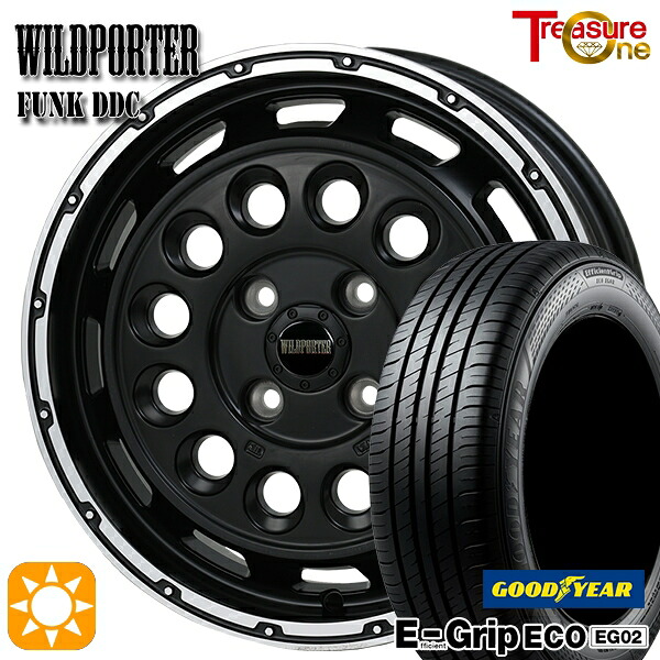 【取付対象】155/65R14 75S グッドイヤー エフィシェントグリップ エコ EG02 トレジャーワン ワイルドポーターファンク DDC MB/RP 14インチ 4.5J 4H100 サマータイヤホイールセット