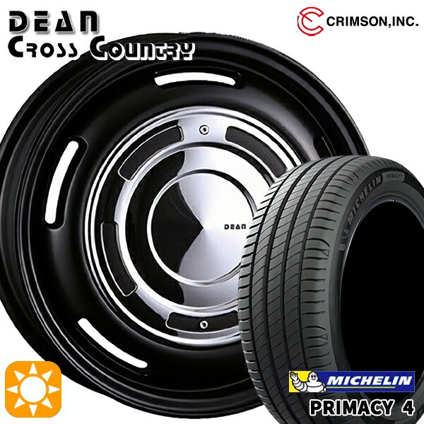 【取付対象】フィット アクア 185/60R15 88H XL ミシュラン プライマシー4 クリムソン ディーン クロスカントリー マットブラック 15インチ 6.0J 4H100 サマータイヤホイールセット