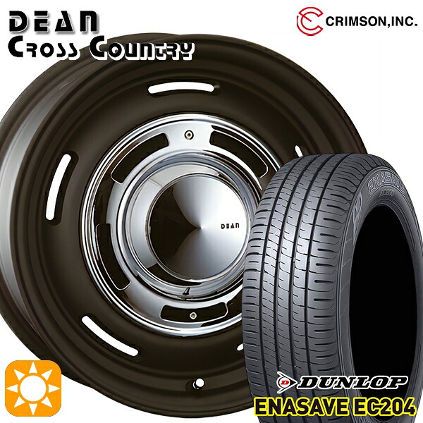 【取付対象】ヴェゼル オデッセイ 215/60R16 95H ダンロップ エナセーブ EC204 クリムソン ディーン クロスカントリー マットブラック 16インチ 6.5J 5H114.3 サマータイヤホイールセット