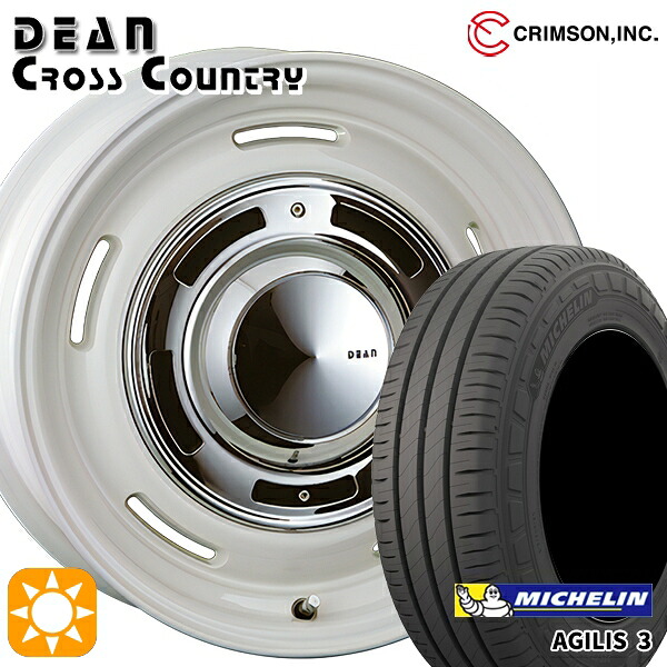 【取付対象】200系ハイエース 215/65R16C 109/107T ミシュラン アジリス3 クリムソン ディーン クロスカントリー ホワイト 16インチ 7.0J 6H139.7 サマータイヤホイールセット