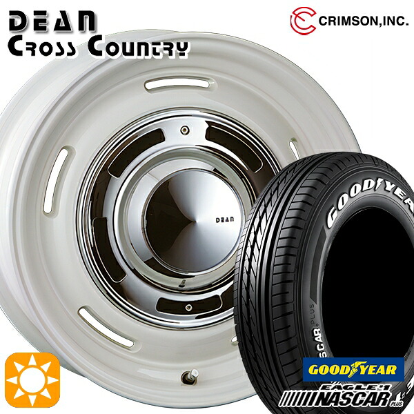 【取付対象】200系ハイエース 215/65R16C 109/107R グッドイヤー ナスカープラス クリムソン ディーン クロスカントリー ホワイト 16インチ 7.0J 6H139.7 サマータイヤホイールセット ｜格安タイヤホイールジャストパーツ