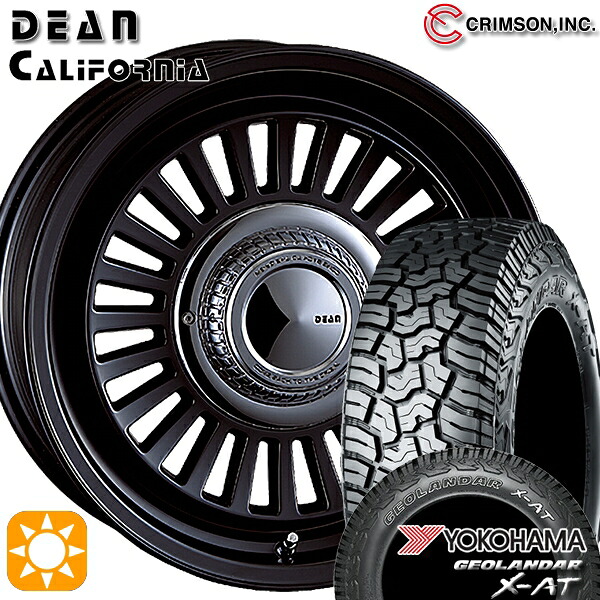 【取付対象】200系ハイエース 215/65R16 109/107Q ヨコハマ ジオランダー X-AT G016 OWL クリムソン ディーン カリフォルニア マットブラック 16インチ 6.5J 6H139.7 サマータイヤホイールセット