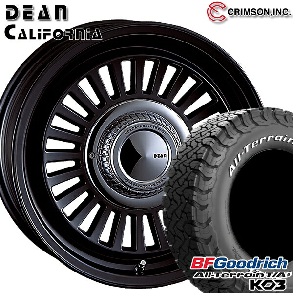 【取付対象】215/70R16 100/97S RWL BFグッドリッチ オールテレーン T/A KO3 クリムソン ディーン カリフォルニア マットブラック 16インチ 6.5J 6H139.7 サマータイヤホイールセット ｜格安タイヤホイールジャストパーツ