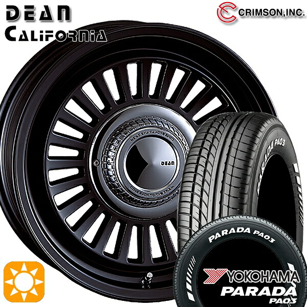 【取付対象】215/65R16C 109/107S ヨコハマ パラダ PA03 ホワイトレター クリムソン ディーン カリフォルニア マットブラック 16インチ 6.5J 6H139.7 サマータイヤホイールセット ｜格安タイヤホイールジャストパーツ 108,650円