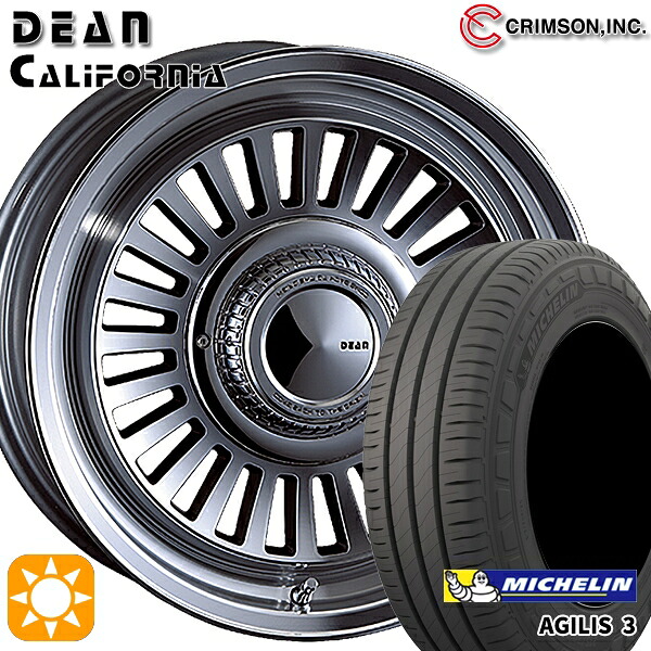 【取付対象】200系ハイエース 215/65R16C 109/107T ミシュラン アジリス3 クリムソン ディーン カリフォルニア バーニッシュグレー 16インチ 6.5J 6H139.7 サマータイヤホイールセット