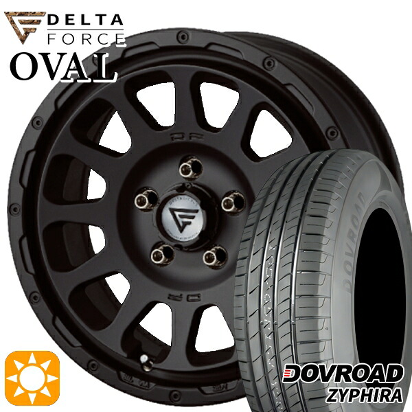 【取付対象】エルグランド クロスロード 215/65R16 98H DOVROAD ザイファイラ デルタフォース オーバル マットブラック 16インチ 7.0J 5H114.3 サマータイヤホイールセット