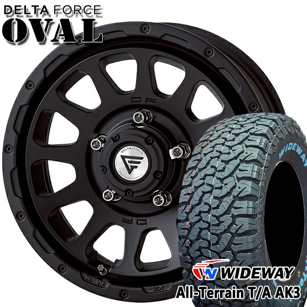 【取付対象】[5本セット]ジムニーシエラ 235/70R16 104/101 ワイドウェイ オールテレーンT/A AK3 デルタフォース オーバル マットブラック 16インチ 6.0J 5H139.7 サマータイヤホイールセット ｜格安タイヤホイールジャストパーツ