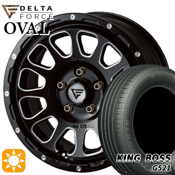 【取付対象】215/60R16 95V キングボス G521 デルタフォース オーバル ブラックマシニング 16インチ 7.0J 5H114.3 サマータイヤホイールセット 108,185円