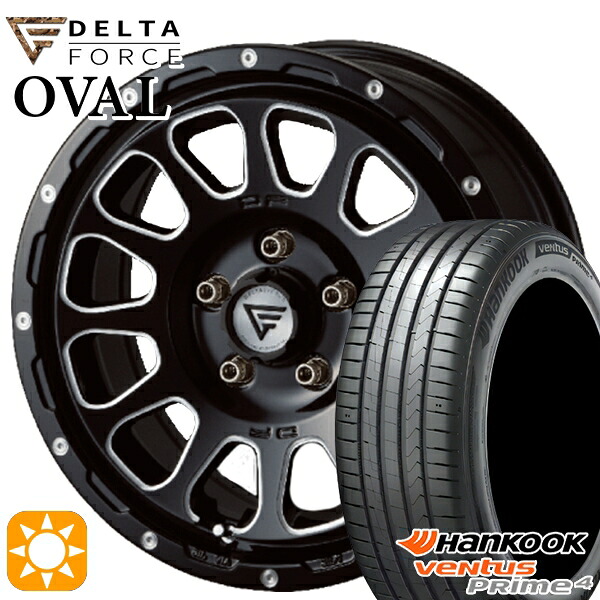 【取付対象】215/60R17 96V ハンコック veNtus PRime4 K135A デルタフォース オーバル ブラックマシニング 17インチ 7.0J 5H114.3 サマータイヤホイールセット |格安タイヤホイールジャストパーツ