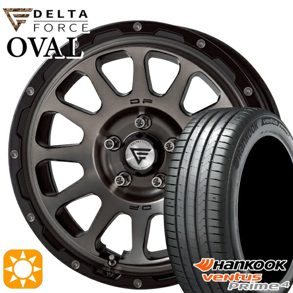 【取付対象】225/65R17 102H ハンコック veNtus PRime4 K135A デルタフォース オーバル マットスモークポリッシュ 17インチ 7.0J 5H114.3 サマータイヤホイールセット