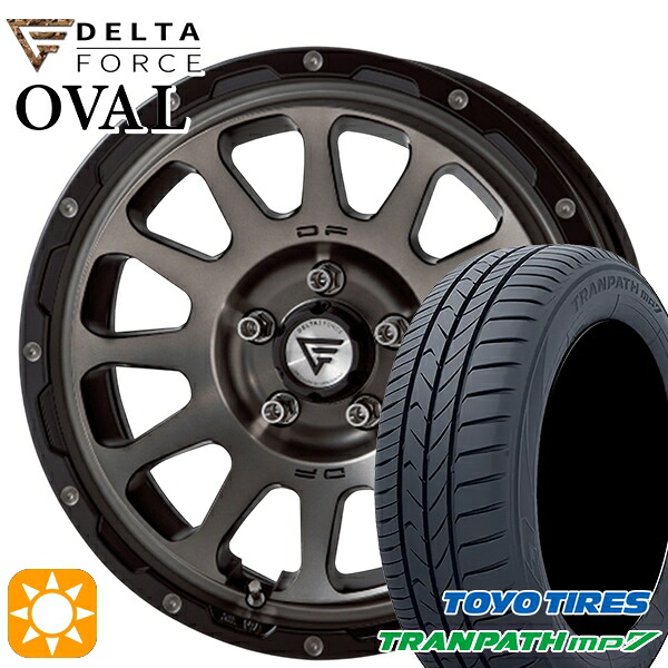 【取付対象】215/60R16 95H トーヨー トランパス mp7 デルタフォース オーバル マットスモークポリッシュ 16インチ 7.0J 5H114.3 サマータイヤホイールセット