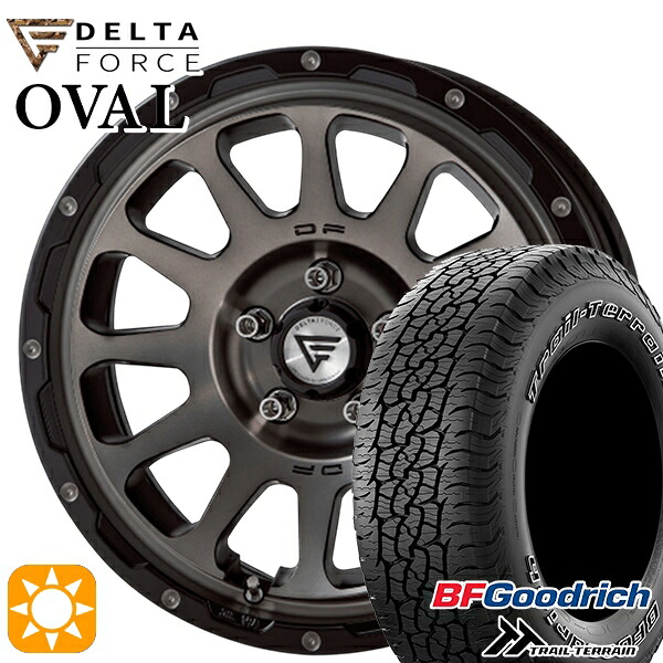 【取付対象】225/65R17 102T ORWL BFグッドリッチ トレールテレーン デルタフォース オーバル マットスモークポリッシュ 17インチ 8.0J 5H114.3 サマータイヤホイールセット