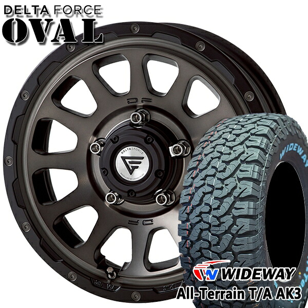 【取付対象】[5本セット]ジムニーシエラ 235/70R16 104/101 ワイドウェイ オールテレーンT/A AK3 デルタフォース オーバル マットスモークポリッシュ 16インチ 6.0J 5H139.7 サマータイヤホイールセット