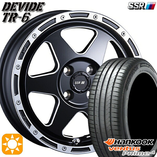 【取付対象】195/65R16 92V ハンコック veNtus PRime4 K135 SSR ディバイド TR6 フラットブラックポリッシュ 16インチ 6.5J 4H100 サマータイヤホイールセット |格安タイヤホイールジャストパーツ