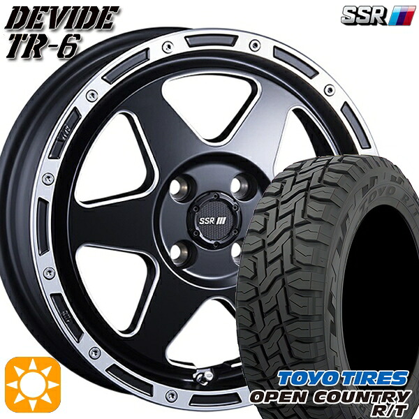 【取付対象】アクア クロスビー 175/60R16 82Q トーヨー オープンカントリー R/T SSR ディバイド TR6 フラットブラックポリッシュ 16インチ 6.5J 4H100 サマータイヤホイールセット ｜格安タイヤホイールジャストパーツ