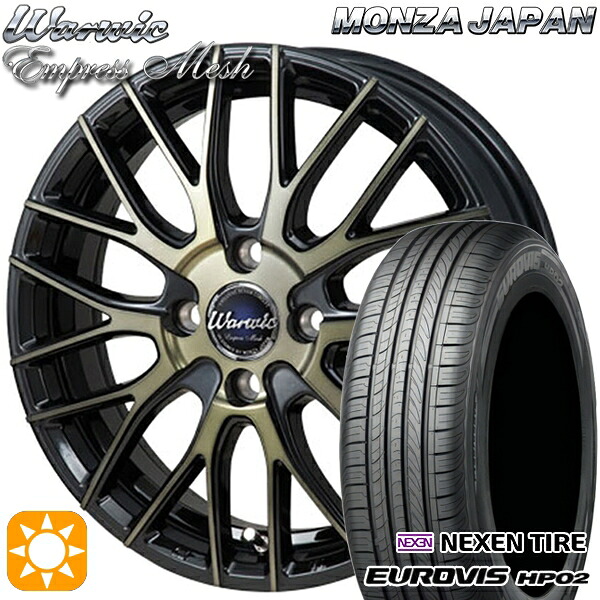 【取付対象】185/65R15 ネクセン ロードストーン ユーロビズ HP02 モンツァ ワーウィック エンプレスメッシュ ブラッククリア/ポリッシュ 15インチ 6.0J 4H100 サマータイヤホイールセット