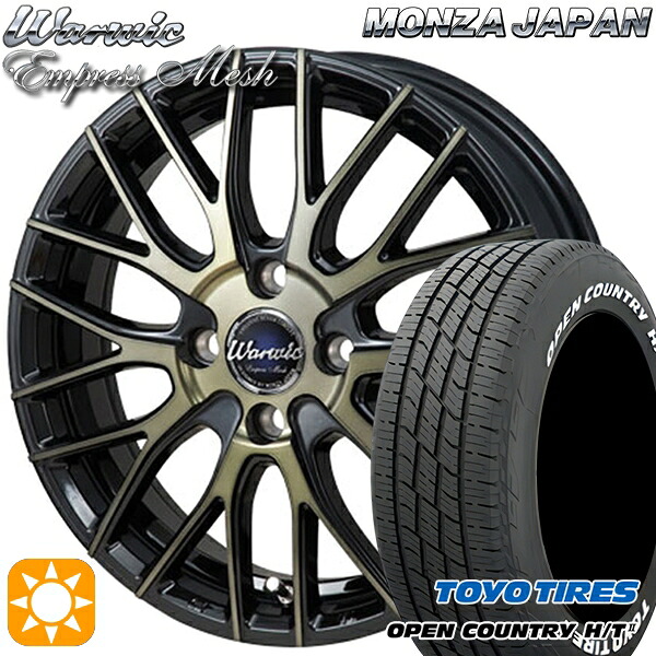 【取付対象】フィット アクア 185/60R15 84H トーヨー オープンカントリー H/T2 WL モンツァ ワーウィック エンプレスメッシュ ブラッククリア/ポリッシュ 15インチ 6.0J 4H100 サマータイヤホイールセット 68,530円