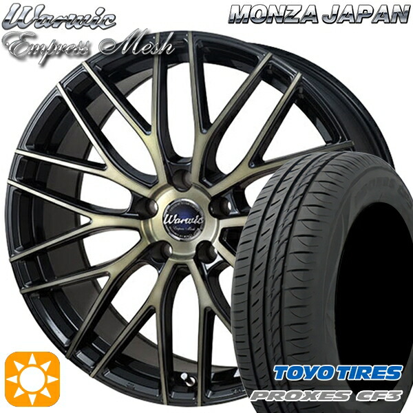 【取付対象】アクセラ アテンザ 215/45R18 93W XL トーヨー プロクセス CF3 モンツァ ワーウィック エンプレスメッシュ ブラッククリア/ポリッシュ 18インチ 7.0J 5H114.3 サマータイヤホイールセット