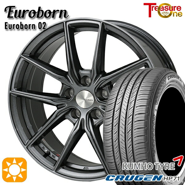 BMW (G32) 225/60R17 99V クムホ クルーゼン HP71 トレジャーワン ユーロボーン 02 ガンメタブラック 17インチ 7.5J 5H112 サマータイヤホイールセット