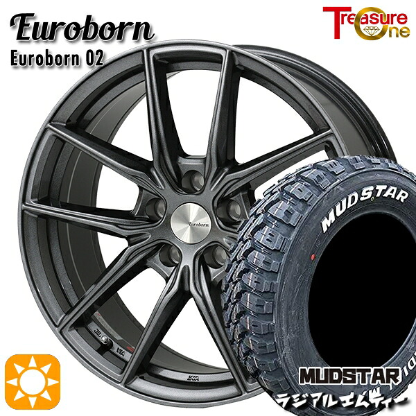 BMW (F30/F31) 205/60R16 96T XL マッドスター ラジアル M/T ホワイトレター トレジャーワン ユーロボーン 02 ガンメタブラック 16インチ 6.5J 5H120 サマータイヤホイールセット