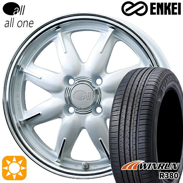 【取付対象】エブリィワゴン 165/60R14 75H ウィンラン R380 ENKEI オール オールワン マシニングパールホワイト 14インチ 5.0J 4H100 サマータイヤホイールセット