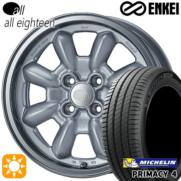 【取付対象】フィット アクア 185/60R15 88H XL ミシュラン プライマシー4 ENKEI オール オールエイティーン マシニングシルバー 15インチ 6.0J 4H100 サマータイヤホイールセット
