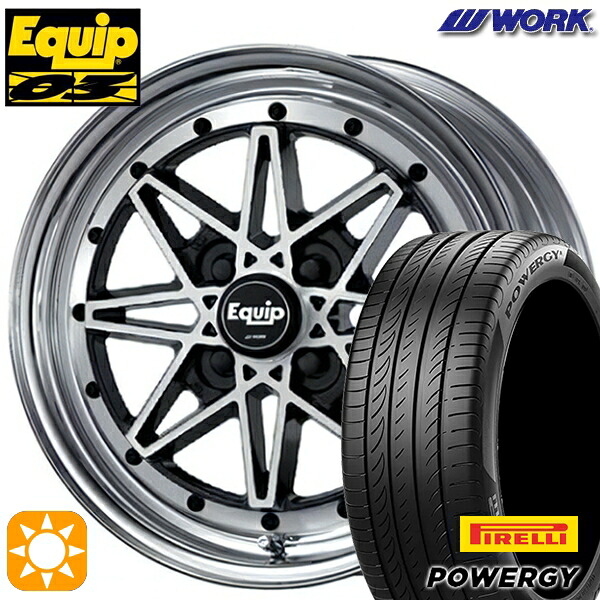 【取付対象】185/60R15 84H ピレリ パワジー WORK エクイップ 03 ブラックカットクリア 15インチ 5.5J 4H100 サマータイヤホイールセット |格安タイヤホイールジャストパーツ