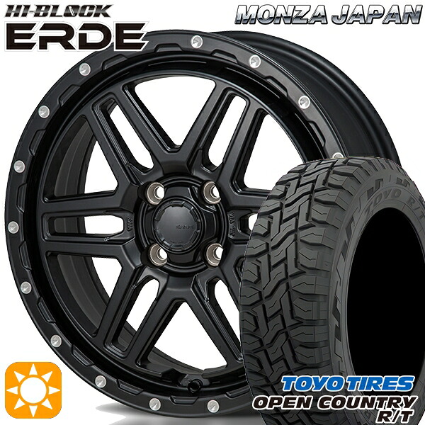 【取付対象】アクア クロスビー 175/60R16 82Q トーヨー オープンカントリー R/T モンツァ ハイブロック エルデ サテンブラック/ミーリング 16インチ 6.0J 4H100 サマータイヤホイールセット