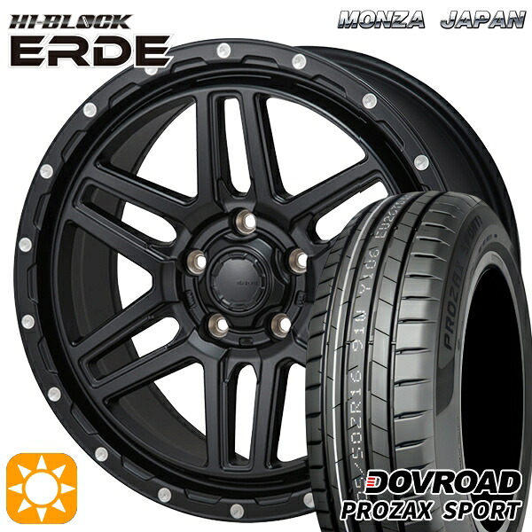 【取付対象】205/55R17 95W XL DOVROAD プロザックススポーツ モンツァ ハイブロック エルデ サテンブラック/ミーリング 17インチ 7.5J 5H114.3 サマータイヤホイールセット |格安タイヤホイールジャストパーツ