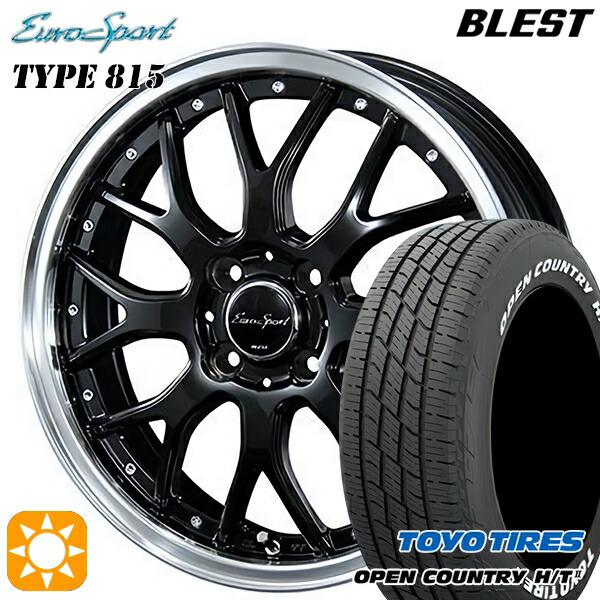 【取付対象】フィット アクア 185/60R15 84H トーヨー オープンカントリー H/T2 WL BLEST ユーロスポーツ タイプ815 グロスブラック 15インチ 5.5J 4H100 サマータイヤホイールセット