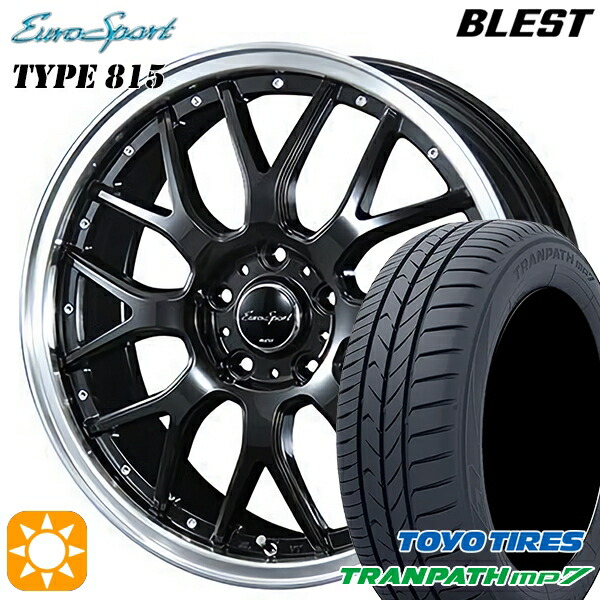 【取付対象】215/55R17 94V トーヨー トランパス mp7 BLEST ユーロスポーツ タイプ815 グロスブラック 17インチ 7.0J 5H114.3 サマータイヤホイールセット
