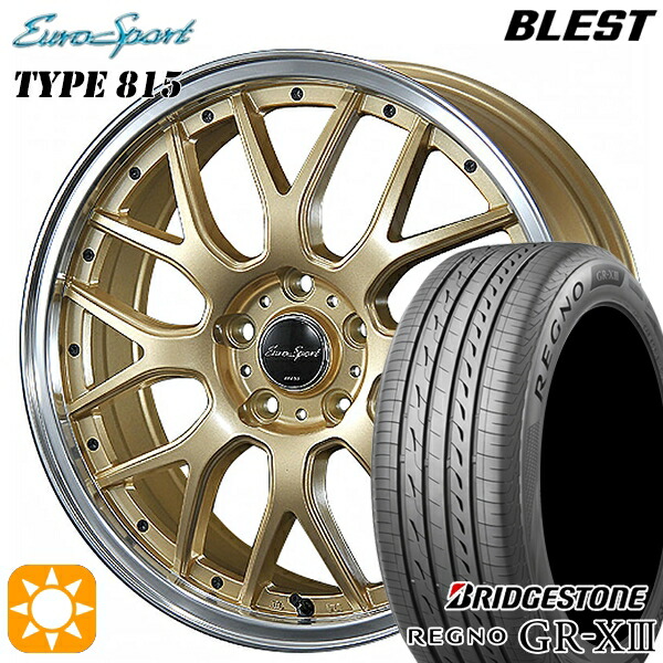 【取付対象】C-HR レガシィB4 225/50R18 95W ブリヂストン レグノ GR-X3 BLEST ユーロスポーツ タイプ815 セミグロスゴールド 18インチ 7.0J 5H114.3 サマータイヤホイールセット