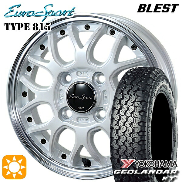 【取付対象】145/80R12 80/78N (145R12 6PR 相当) ヨコハマ ジオランダーKT Y828C BLEST ユーロスポーツ タイプ815 パールホワイト 12インチ 4.0J 4H100 サマータイヤホイールセット 49,440円