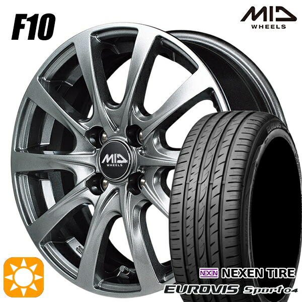 【取付対象】165/60R14 75H ロードストーン ユーロビズ Sport 04 MID ユーロスピード F10 メタリックグレー 14インチ 4.5J 4H100 サマータイヤホイールセット 32,825円