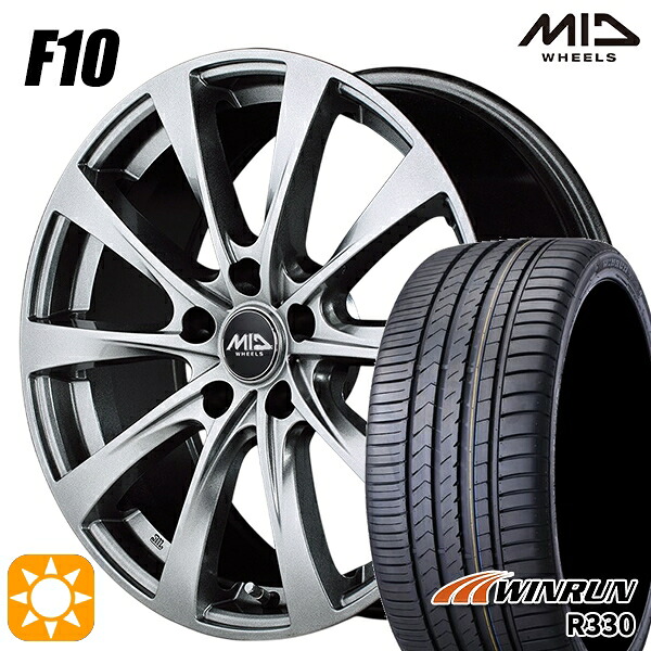 【取付対象】フォレスターSK9/SKE エクストレイル 225/55R17 101W XL ウィンラン R330 MID ユーロスピード F10 メタリックグレー 17インチ 7.0J 5H114.3 サマータイヤホイールセット
