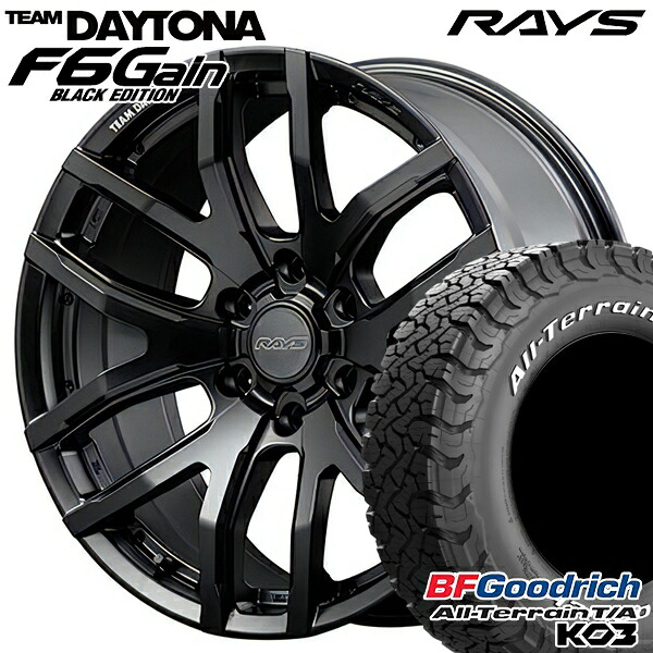 【取付対象】265/65R17 116/113S RWL BFグッドリッチ オールテレーン T/A KO3 RAYS レイズ チームデイトナ F6 Gain ブラックエディション BOJ 17インチ 8.0J 6H139.7 サマータイヤホイールセット