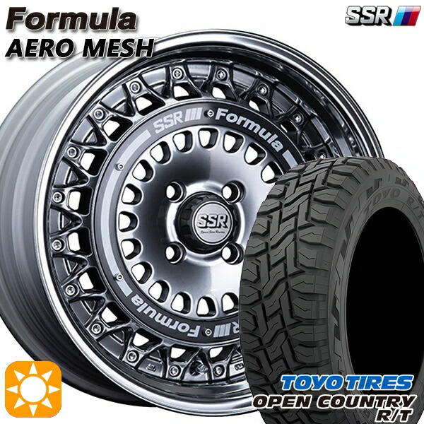 【取付対象】アクア クロスビー 175/60R16 82Q トーヨー オープンカントリー R/T SSR フォーミュラ エアロメッシュ チタンシルバー/ブラックリング 16インチ 6.0J 4H100 サマータイヤホイールセット |格安タイヤホイールジャストパーツ