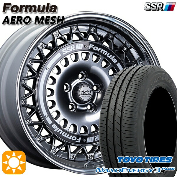 【取付対象】225/50R18 95W トーヨー ナノエナジー3プラス SSR フォーミュラ エアロメッシュ チタンシルバー/ブラックリング 18インチ 7.0J 5H114.3 サマータイヤホイールセット