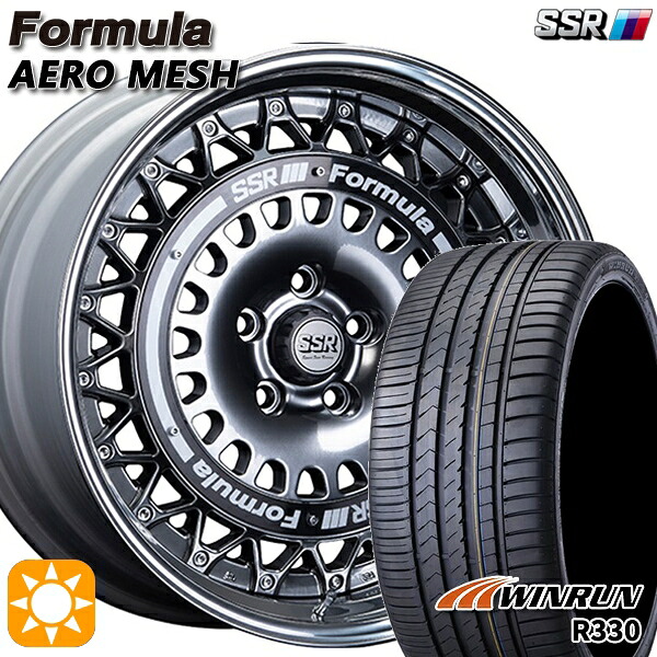 【取付対象】20アルファード 245/40R19 98W XL ウィンラン R330 SSR フォーミュラ エアロメッシュ チタンシルバー/ブラックリング 19インチ 8.0J 5H114.3 サマータイヤホイールセット |格安タイヤホイールジャストパーツ