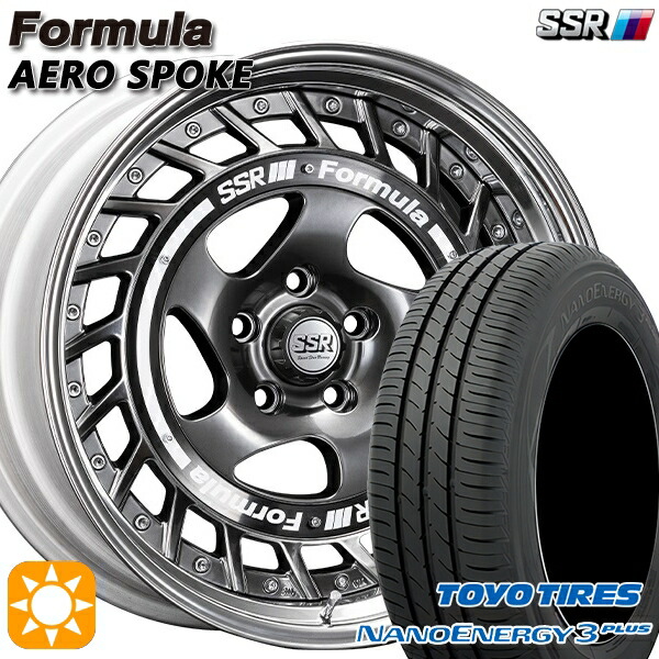 【取付対象】225/45R18 91W トーヨー ナノエナジー3プラス SSR フォーミュラ エアロスポーク チタンシルバー 18インチ 7.0J 5H114.3 サマータイヤホイールセット