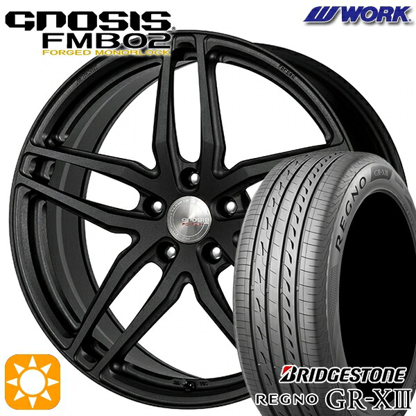 【取付対象】プリウスα クラウン 235/35R19 91W XL ブリヂストン レグノ GR-X3 WORK グノーシス FMB02 ブラックアノダイズド 19インチ 8.0J 5H114.3 サマータイヤホイールセット