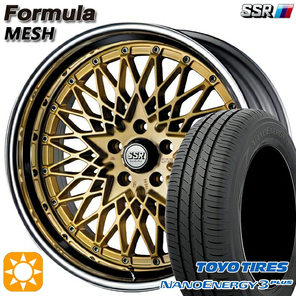 【取付対象】215/45R18 89W トーヨー ナノエナジー3プラス SSR フォーミュラ メッシュ FMゴールド 18インチ 7.0J 5H114.3 サマータイヤホイールセット