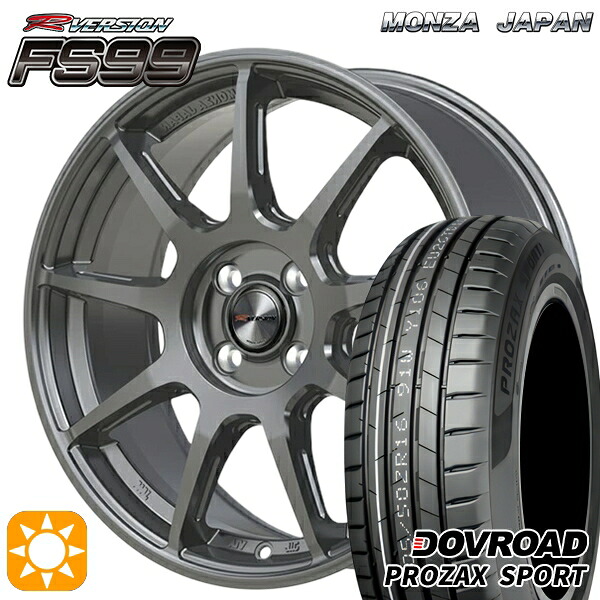 【取付対象】マツダ2 ノート 205/45R17 88W XL DOVROAD プロザックススポーツ MONZA Rバージョン FS99 チタンガンメタ 17インチ 7.0J 4H100 +40/+50 サマータイヤホイールセット