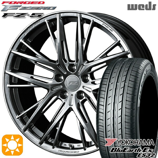 【取付対象】C-HR ヴェゼル 225/50R18 95V ヨコハマ ブルーアース ES32 Weds ウェッズ 鍛造 F ZERO FZ-5 ダイヤモンドブラック 18インチ 8.0J 5H114.3 サマータイヤホイールセット