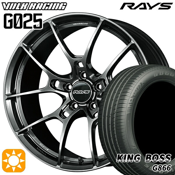 【取付対象】225/45R18 95W XL キングボス G866 RAYS ボルクレーシング G025 HK 18インチ 7.5J 5H114.3 サマータイヤホイールセット