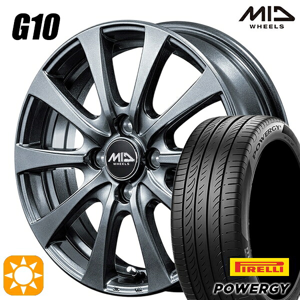 【取付対象】N-BOX ウェイク 165/55R15 75H ピレリ パワジー MID マルカサービス G10 M/G 15インチ 4.5J 4H100 サマータイヤホイールセット |格安タイヤホイールジャストパーツ
