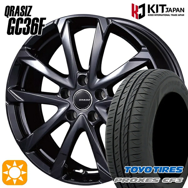 【取付対象】50プリウス インプレッサ 215/45R17 91W XL トーヨー プロクセス CF3 コーセイ クレイシズ GC36F グロッシーブラック 17インチ 7.0J 5H100 サマータイヤホイールセット |格安タイヤホイールジャストパーツ