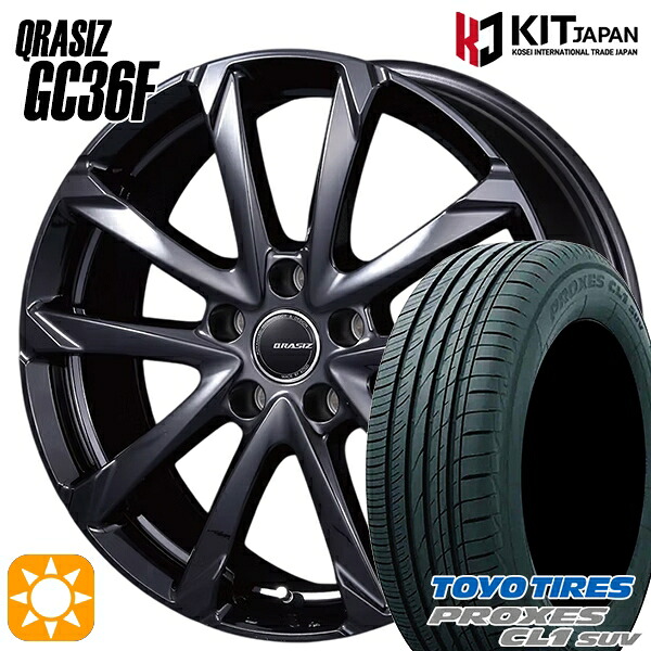 【取付対象】215/55R17 94V トーヨー プロクセス CL1 SUV コーセイ クレイシズ GC36F グロッシーブラック 17インチ 7.0J 5H100 サマータイヤホイールセット ｜格安タイヤホイールジャストパーツ